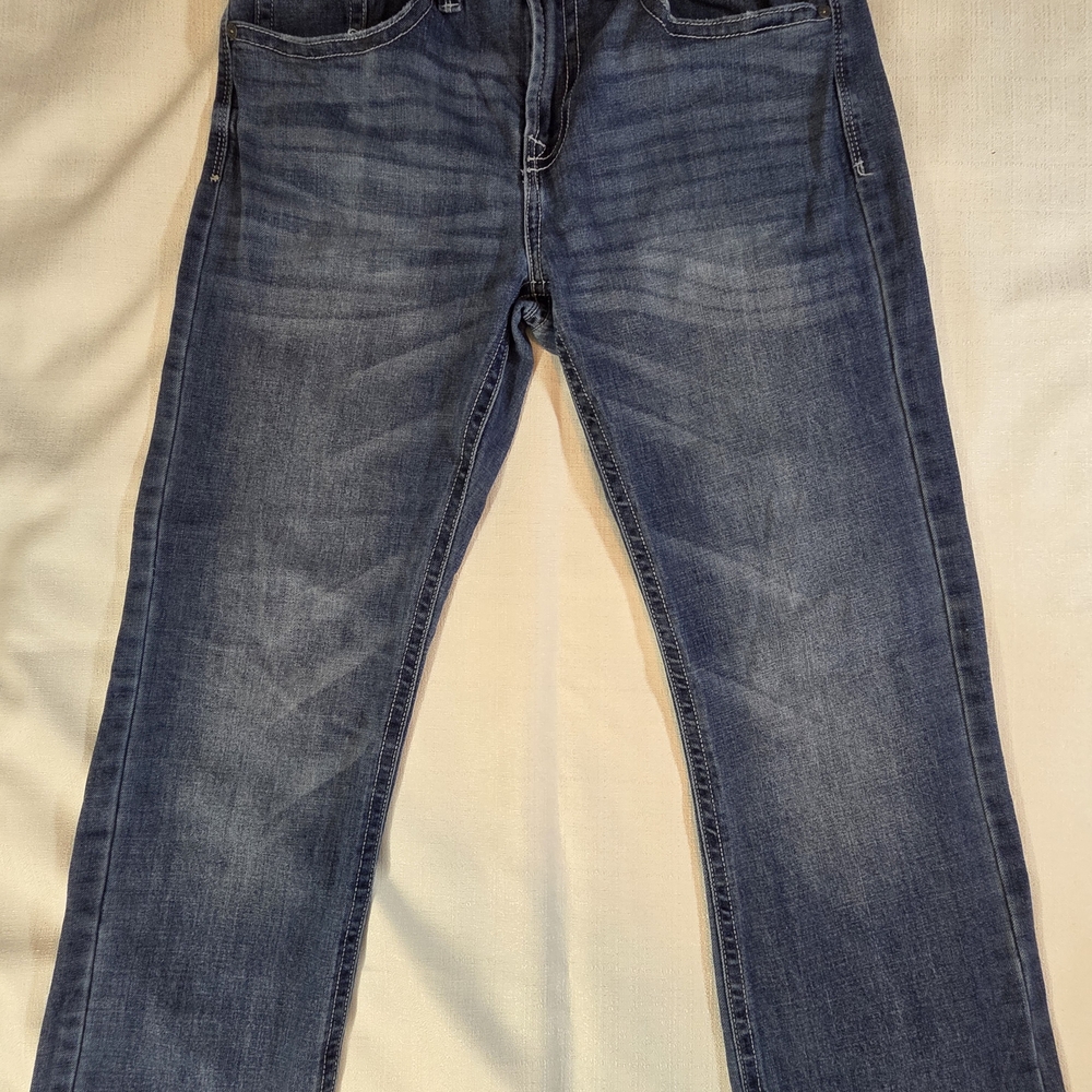 Men's Denim Straight Jeans in Deep Blue